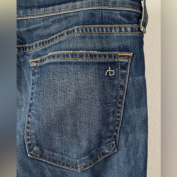 Rag & Bone Dre Capri Skinny Distressed Canyon Medium Wash Stretch Jeans 27 - Picture 5 of 13
